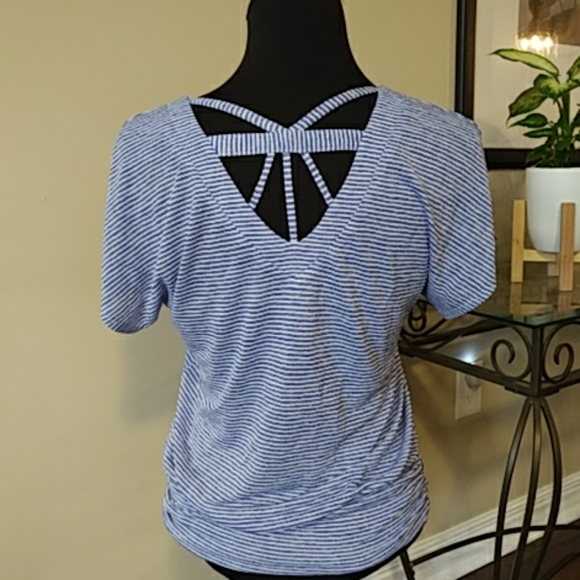 Apt 9 blue and white striped top w banded bottom S - Picture 3 of 4